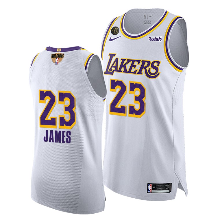 Men's Los Angeles Lakers LeBron James #23 NBA Social justice Authentic 2020 G3 Finals White Basketball Jersey WWP2883UK